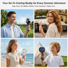 Handheld Fan, 7000RPM Turbo Portable Fan with 16H Battery, 4-Speed USB Rechargeable Mini Fan | Metal Alloy Pocket Fan, Travel Essentials for Outdoor, Travel, Office, Home | Summer Gift, Grey
