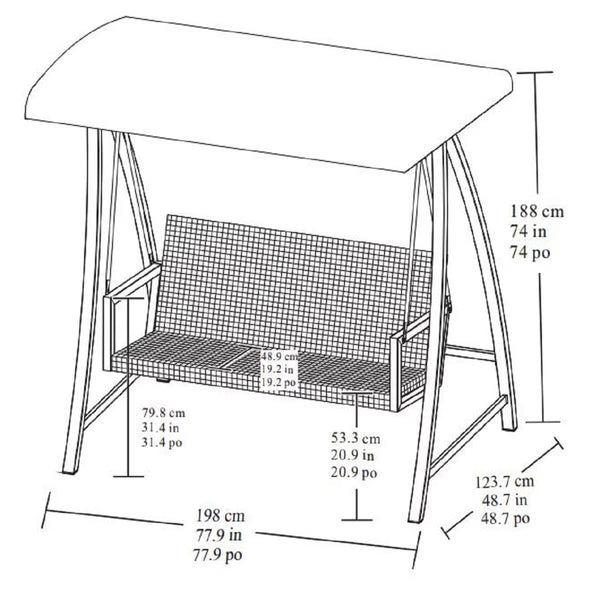 Agio Luna Woven 2 Seater Patio Swing with Canopy