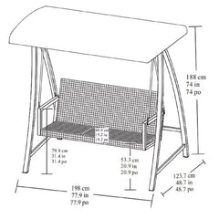 Agio Luna Woven 2 Seater Patio Swing with Canopy
