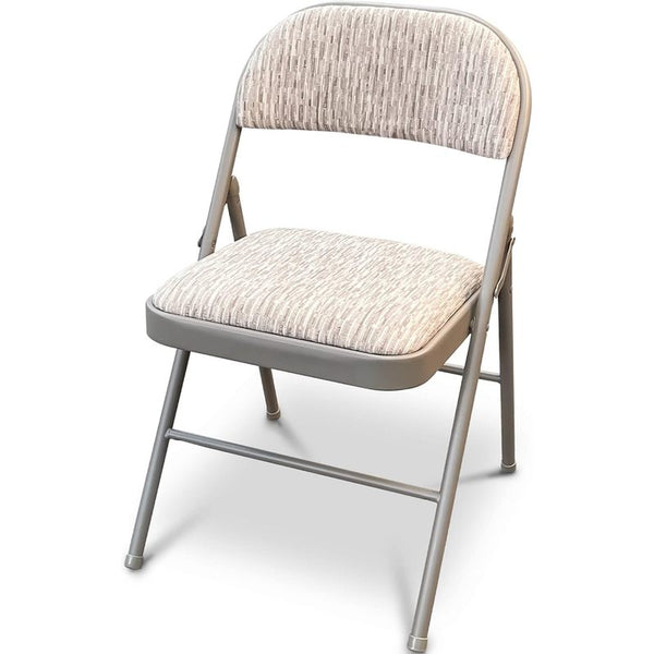 Crystals Deluxe Fabric Padded with Heavy Duty Steel Metal Frame Folding Back Rest Chair for Home Garden Office Computer Desk (1)