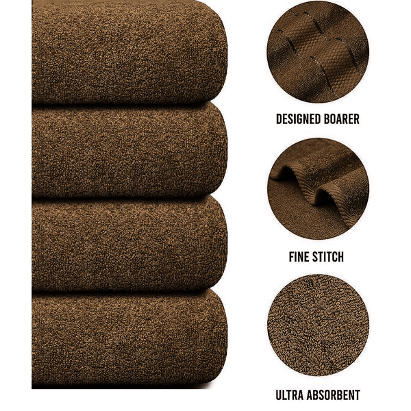 4 X Large Jumbo Bath Towels 100% Egyptian Cotton -75 x 150 cm- Soft Quick Dry Hotel Spa Big Bathroom Towels Set