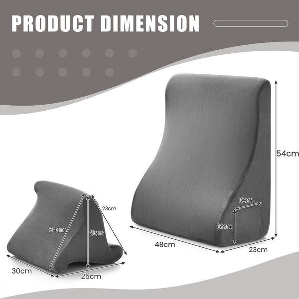 COSTWAY Wedge Pillow Set, Bed Wedge Pillow with Tablet Pillow Stand, High Resilience Foam, Side Pockets, Smooth Zipper, Soft Wedge Pillow for Neck, Shoulder, and Back Pain Relief Bedroom Furniture Bedroom Accessories Furniture for Home From LOCAL WAREHOUS