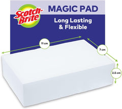 Scotch-Brite Magic Easy Eraser Sponge, Melamine Cleaner, Value Pack of 12 Pads - Removes Stains from Walls, Shoes, Sinks & More without Chemicals, White
