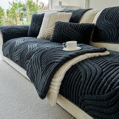 1pc Plush Non-Slip Sofa Cover, Modern Luxury, Pet-Friendly, Breathable, Fashionable Home Decor