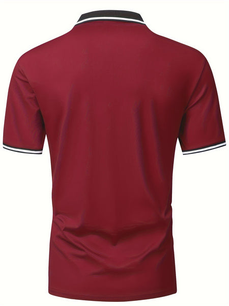 3pcs Set of Summer Collared Men'S Short Sleeve Polo Shirts Solid Color Plain Multicolor Golf Shirts Casual Athletic Wear Men'S Top