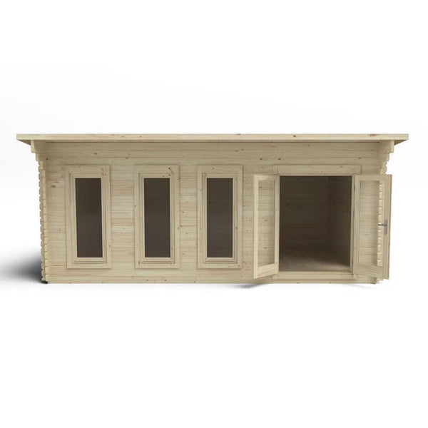 Delivered Forest Garden Harescombe 58Mm Log Cabin 19Ft 8
