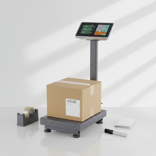 Maximum load-bearing capacity of 100kg, high-precision platform scale, durable dark gray stainless steel material, 40 x 30 x 70. The large scale surface can store unit price memory and accumulate 50g division values. It can store 5 unit prices and 99 cumu