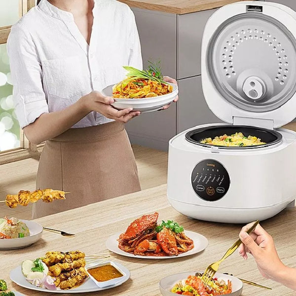 Midea Digital Rice Cooker - User-Friendly Smart Rice Cooker, 7 Preset Menus, 1.5mm Durable Non-Stick Pot, 1L Capacity (Cooks Up To 5.5 Cups of Rice), 605W, Preset Timer & Auto Warming with LED Touch Control