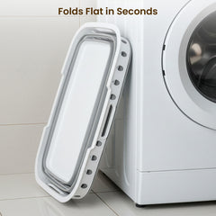 Large Capacity Foldable Laundry Basket with Standing Legs & Collapsible Hamper - Heavy-Duty Plastic Storage Bin with Brake Casters, Space-Saving Modern Rectangular Design for Bathroom, Bedroom, Dorm, Laundry Room - Easy-Fold Multi-Purpose, Laundry