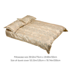 Luxury European Style Satin Jacquard Duvet Cover Three-Piece Set Single/Double/King/Super King Size, Soft Comfortable Floral Pattern Bedding Set, Machine Washable, Zipper Closure, High-Quality Quilt Cover Set for All-season Use, Bedroom, Hotel, Guest Room