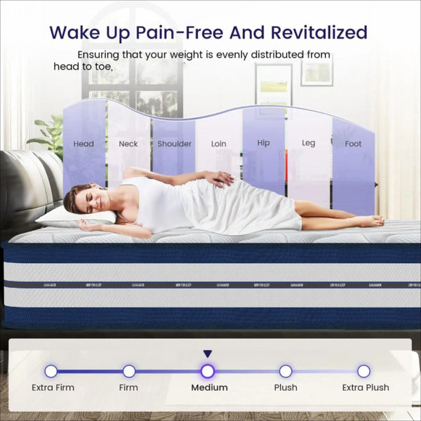 King Size Mattress (150x200x28cm/135x190x28cm) 2000+ Pocket Springs & Gel Memory Foam 7-Zone Ortho Support Reinforced Reduction Medium Firm Fits King Size Bedding 45cm Rolled Box (Christmas, Halloween Valentine's Day gifts), 200-Night Trial Christmas gift