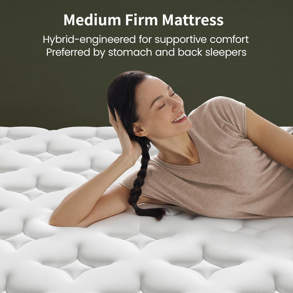 Double Mattress 135x190x28cm 2000+ Pocket Springs & Memory Foam 7-Zone Ortho Support CoolGel Layer Anti-Dip Edge Motion Reduction Medium Firm (H3) 45cm Roll Delivery 200-Night Trial (Christmas Halloween Valentine'S Day gifts)Christmas gift Pocket Spring a