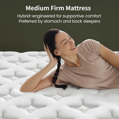 Double Mattress 135x190x28cm 2000+ Pocket Springs & Memory Foam 7-Zone Ortho Support CoolGel Layer Anti-Dip Edge Motion Reduction Medium Firm (H3) 45cm Roll Delivery 200-Night Trial (Christmas Halloween Valentine'S Day gifts)Christmas gift Pocket Spring a