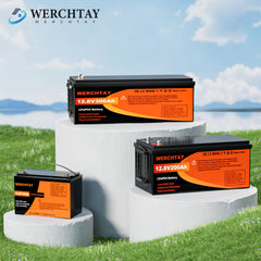 WERCHTAY 12.8V Lifepo4 Battery with Capacities of 300/200/100Ah, Featuring A+ Grade Battery Cells, Over 25, 000 Deep Cycles, And an Intelligent BMS for Protection Against Overcharging And Over-Discharging, Suitable for Home Energy Storage