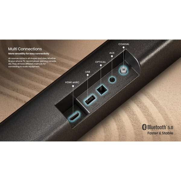 Hisense AX5100G 5.1Ch, Soundbar with Wireless Subwoofer, 2 Rear Speakers and Bluetooth