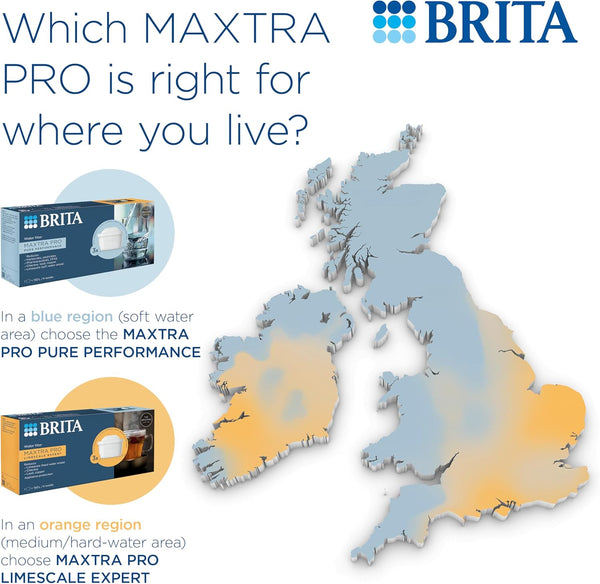 BRITA MAXTRA PRO Pure Performance Water Filter Cartridge - 6 Pack - Original BRITA Refill Reducing Impurities, Chlorine, PFAS, Pesticides and Limescale for Tap Water with Better Taste
