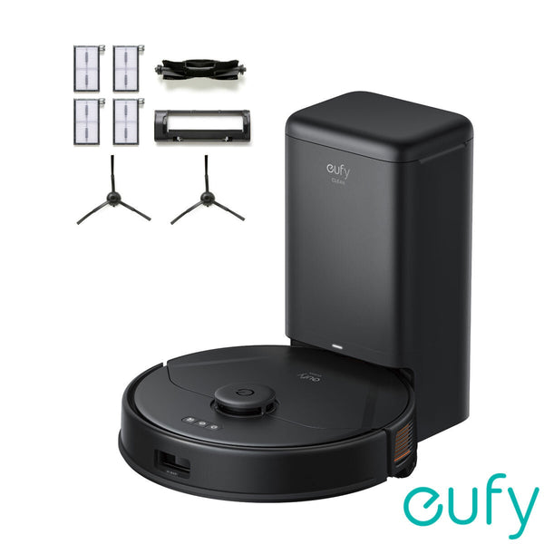 eufy X8 Pro Robot Vacuum and Self-Empty Station with Auto-Detangling Roller Brush, Dual Suction & Bonus Accessory Kit