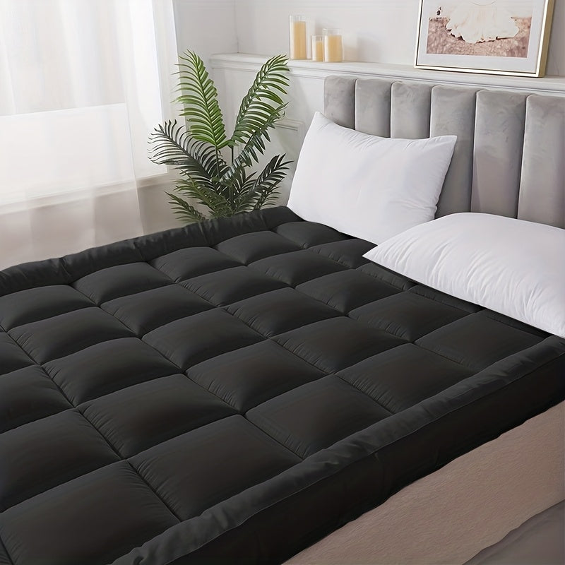 1200 GSM Microfiber Mattress Topper, 10.16 cm Thick, Plush And Fluffy, Suitable for Single, Double, And King Sizes, Featuring Box Stitching, Extra Thick for Halloween And Christmas Presents.
