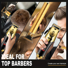 WEEME Golden 3pcs 2pcs 1pc Men's Hair Clipper Set, USB Rechargeable Hair Clippers, Trimmer And Shaver Kit, with Guide Combs & Cleaning Brushes, Grooming Gift Set for Men, Husband, Boyfriend, Dad Valentine's Day Gift