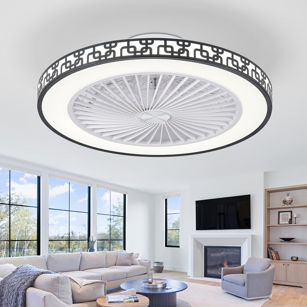 Silent Ceiling Fan with Light And Remote Control 6 Speeds And Wind Reversible Dimmable LED Ceiling Fan Light with Remote Control for Living Room Bedroom Dining Room