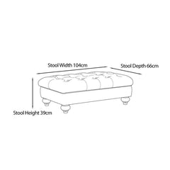 Bordeaux Fabric Footstool, Blue