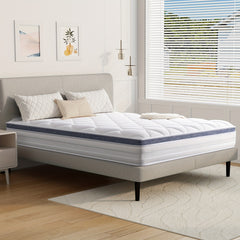 22/25cm Memory Foam Hybrid Mattress, Silent Innerspring & Pocket Springs for Cool-Sleep Comfort, Single,  Double, Double Sizes, Mattress In A Box