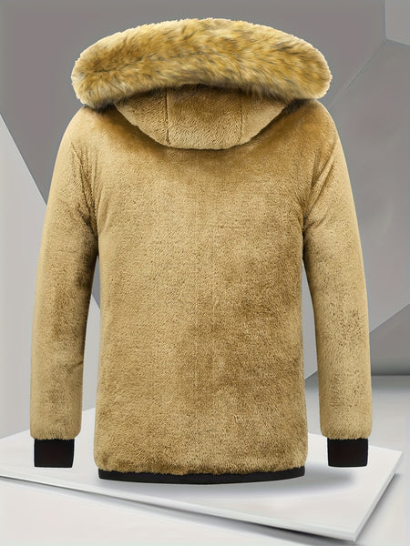 Winter Full Body Fleece Thickened Warm Coat Lamb Windproof Sleeve Jacket Men'S Multi-Pocket Jacket Men'S Outerwear