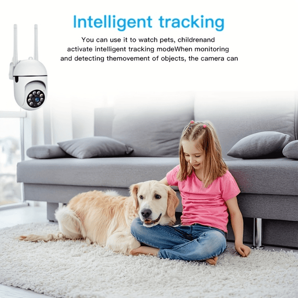2pcs Smart Home Surveillance, Full Color Night Vision Wireless 2K Indoor/ Outdoor Camera, Intelligent Alarm, Two-Way Audio, Pan/ Tilt 2.4G Wi-Fi Security Camera with Motion Tracking, Suitable for Family and Pets