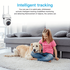 2pcs Smart Home Surveillance, Full Color Night Vision Wireless 2K Indoor/ Outdoor Camera, Intelligent Alarm, Two-Way Audio, Pan/ Tilt 2.4G Wi-Fi Security Camera with Motion Tracking, Suitable for Family and Pets
