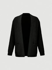 Men'S Casual Long-Sleeved Knitted Cardigan with Pockets in Autumn And Winter New Solid Color Style