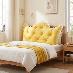 Large Ultra-Soft Comfortable Plush Backrest Pillow, Princess Style Reading Cushion, Neck and Back Support, Luxurious Fashionable Home Style Multifunctional Lace Ruffled Headboard Cushions, Suitable for Bedroom, Living Room, Dorm, Sofa Home Decor, Machine