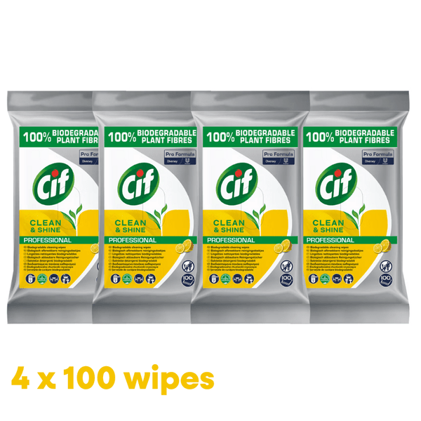 Cif Pro Formula Clean and Shine Wipes 4 x 100