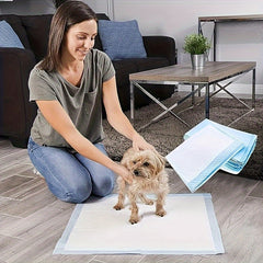10/50/100pcs Super Absorbent Dog Diaper Mats, Leak-Proof, Quick-Dry Thick Deodorant Puppy Urine Pads Dog Toilet Mats For Potty Training Made of Polyester Fiber