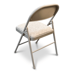 Deluxe Fabric Padded with Heavy Duty Steel Metal Frame Folding Back Rest Chair for Home Garden Office Computer Desk