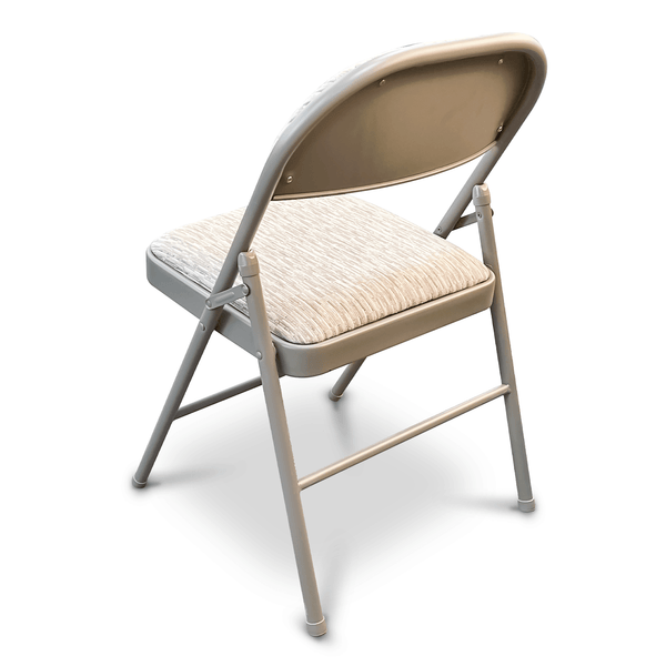 Set Of 2 Deluxe Fabric Padded with Heavy Duty Steel Metal Frame Folding Back Rest Chair for Home Garden Office Computer Desk