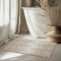 Riviera Home Chevron Grey Ombre Bath Mat, 55 X 91 Cm