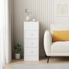 3-Drawer Bedroom Nightstand, 25cm Narrow Side Cabinet, Suitable for Small Spaces such as Bedrooms and Living Rooms, Space-Saving Design with Classic Style, Engineered Wood Top, Manufactured Wood Base, Perfect for Modern Homes, Bedroom Nightstand