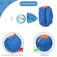Large Inflatable Herding Ball with Pump - Heavy-Duty Dog Ball with Air Pump for All Breeds, Durable Indoor/Outdoor Play, Training & Herding Games, Easy Inflation, No Batteries/Electricity Required, Safe for Puppies & Adult Dogs, Large Dog Ball for F