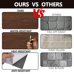 36pcs Self Adhesive Vinyl Flooring, 15X30cm Wood & & Stone Grain Effect Peel and Stick Floor Tiles, Waterproof Flooring Stickers for Home Office Bedroom Kitchen Living Room