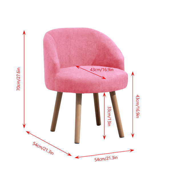 Set of 2 Small Accent Tub Chairs Occasional Lounge Sofa for Living Room Bedroom, Upholstered Fabric with Solid Wood Legs