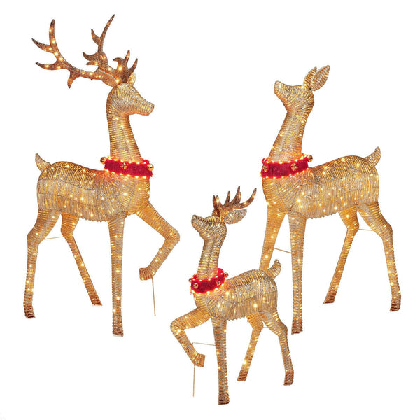 6ft (1.8m) Reindeer Family Set of 3 with 729 LED Lights