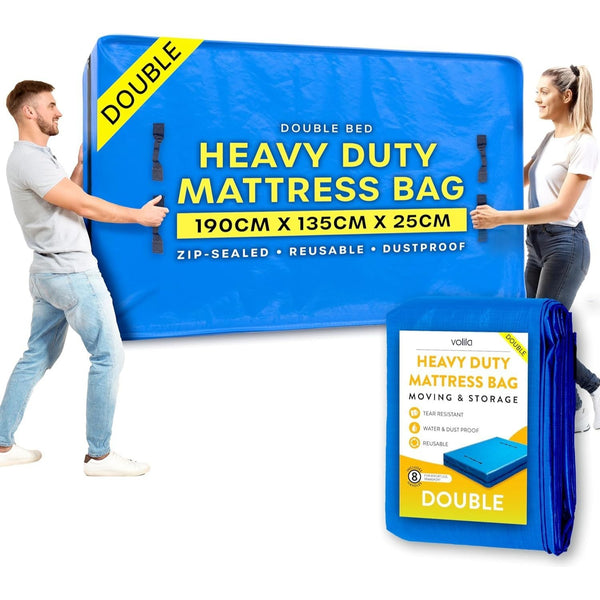 Mattress Bag for Moving - Reusable Waterproof Mattress Cover, Heavy Duty Mattress Bag for Storage and Protecting Beds from Stains, Dust, and Pests - (150gsm)
