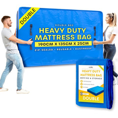 Mattress Bag for Moving - Reusable Waterproof Mattress Cover, Heavy Duty Mattress Bag for Storage and Protecting Beds from Stains, Dust, and Pests - (150gsm)
