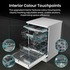 Hisense HS673A90WUK, 16 Place Settings Dishwasher, a Rated in White