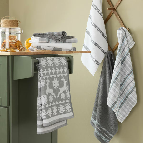 Holiday Printed Festive Kitchen Towel Set 8 Pack in 4 Designs