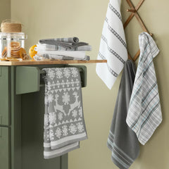 Holiday Printed Festive Kitchen Towel Set 8 Pack in 4 Designs