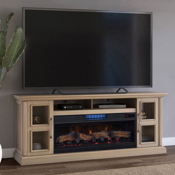 Tresanti Nottingham Media Mantel with ClassicFlame CoolGlow 2-in-1 Electric Fireplace & Fan