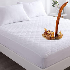 Mother's Day gift Premier Non-Noise Quilted Waterproof Mattress protector super-soft, Ultimate Comfort and Protection, stretch skirt fit all depth mattress, fitted sheets, easy care,white, TPU Coated, Breathable, Noiseless, All Seasonal Use