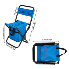 1PC Folding Chair with Storage, Foldable Fishing Seat Lightweight Chair, Portable Chair Home, Small/Large More Colors