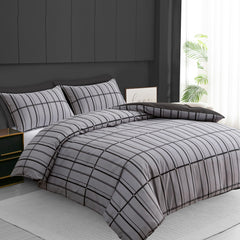 Luxury Reversible Duvet Cover Set with Matching Pillowcases – Single, Double, King & Super King Sizes – Soft Breathable Microfiber Bedding Set UK – Brick Pattern
